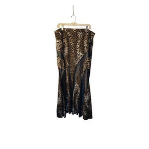 Valia women’s animal, print, sheer insert plus size maxi skirt 3X
